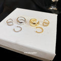 Gold Tone Crystal Three Piece Open Ear Cuff Jewelry Set view 2