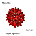 Crystal Sunburst Flower Brooch with Polished Metal and Decorative Accents view 10