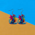 Acrylic Double-Sided Printed Dragon Earrings 4 Styles view 4