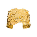 Irregular Hammered Wide Open Cuff Bracelet In Silver Or Gold Tone view 5