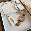 Bohemian Wood And Woven Pendant Cord Necklaces Pendant Jewelry view 6
