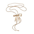 Bow and Ribbon Tassel Necklaces in Gold and Silver Tones view 5