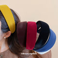 Wide Padded Velvet Headbands Yellow Coffee Blue 3 Colors view 1
