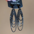 Layered Chain Teardrop Dangle Stud Earrings with Polished Metal Details view 6