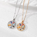 Gold and Silver Tone Tree of Life Evil Eye Pendant Necklaces view 1
