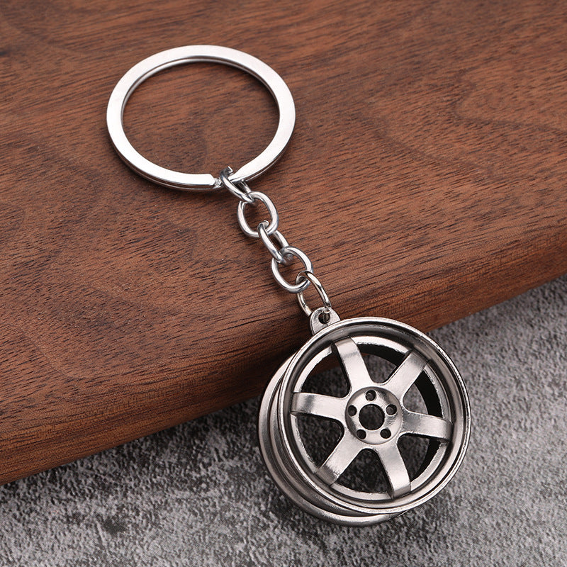 Turbo Gear Shift Wheel Brake Disc Shock Caliper Metal Keychain