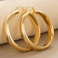 Textured Gold-Tone Hoop Earrings In Three Width And Size Options view 3