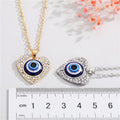 Crystal Heart Evil Eye Pendant Necklaces and Clip Keychains view 2