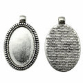Rope Border Oval Pendant Settings for Jewelry Making view 2