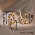 Gold Geometric Double Bar Pavé CZ Stud Earrings Pair view 4