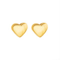 Polished Heart Stud Earrings In Gold Or Steel Metal Tone view 5