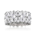 Extra-Wide Floral Marquise And Pear Clear Stone Cluster Ring view 5