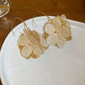 Colorful Openwork Flower Hook Earrings in Five Colors view 10