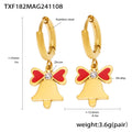 Gold Enamel Christmas Charm Necklaces Bracelets Earrings Set view 10
