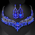Black Silver Tone Lock Six Designs Metal Necklace and Earring Set view 11