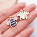 Colorful Enamel Zinc Alloy Bee Charm Pendant for DIY Necklace Bracelet Earrings
