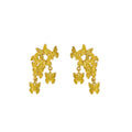 Butterfly Cluster Tassel Drop Earrings Gold Silver Tones view 5