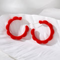 Matte Scalloped C-Shape Hoop Stud Earrings 11 Colors view 7
