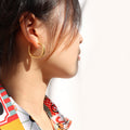 Geometric Irregular Square Hoop Earrings Gold Or Steel Finish view 4