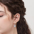 Celtic Knot Open Heart Drop Earrings In Gold And Silver Tones view 3