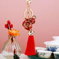 Jeweled Fortune Gourd Tassel Keychains in Four Colors plus Assorted Option view 1