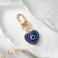 Gold Tone Rhinestone Evil Eye Heart and Teardrop Snap-Hook Keychains view 7