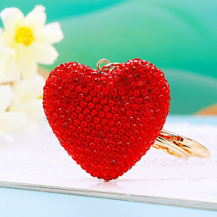 Clay Full Crystal Heart Keychains in Nine Colors plus Assorted Option