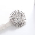 Sunflower Crystal Two Designs Metal Brooch Pin for Jackets and Lapels view 3
