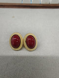 Gold Multi-Strand Oval Cabochon Necklace and Stud Earrings view 8