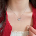 Silver Rocking Horse And Crystal Charm Necklace Pendant Jewelry view 2