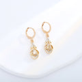 Five Color Faceted Teardrop Gold Tone Huggie Earrings view 7