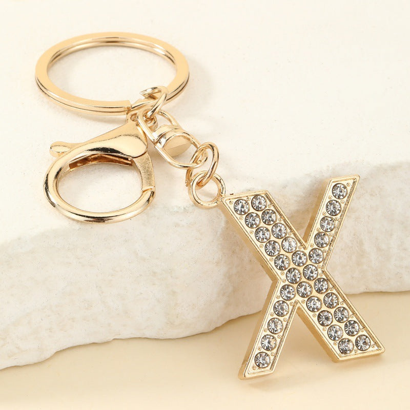 Fashion 26 Letter Metal Keychain Initial Bag Charm Personalized Accessory