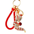 Jeweled Striped Fox Keychain in Red, Blue and Purple view 5