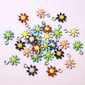 Tiny Colorful Daisy Charms with Gold Tone Loops in Nine Options view 1