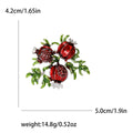 Red Pomegranate Cluster Brooch in Gold or Silver Tone view 7