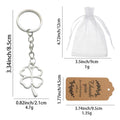 Silver Tone Metal Four-Leaf Clover Openwork Keychain view 2