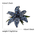 Crystal Lily Flower Brooch In Clear Purple And Blue view 8