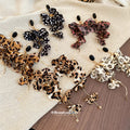 Leopard Print Fabric Petal Cascade Stud Earrings Jewelry Accessory view 3