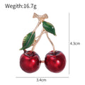 Cherry Sculpted Enamel Metal Brooch Pin for Jackets and Lapels view 2