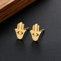 Gold Tone Stainless Steel Novelty Stud Earrings in Six Designs view 5