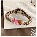 Leopard Print Oval Claw Clip Pink Balloon Dog Bead Charm view 4