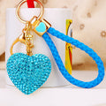 Jeweled Heart Keychains in Seven Color and Braided Loop Pairings view 4