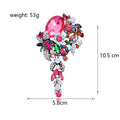 Blue Purple Flower Crystal Ten Designs Metal Brooch Pin view 2