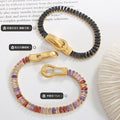 Gold Magnetic Clasp Baguette Zircon Tennis Bracelet Colors view 2