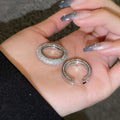 Silver Tone Clear Crystal Band Ring In Closed Or Open Style view 1