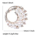 Pearl Cluster Wreath Brooch in Silver and Rose Gold view 7