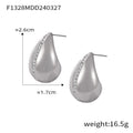 Teardrop Stud Earrings Crystal Side Line Ripple Smooth view 9