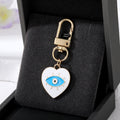 Gold Tone Heart Enamel Lash Evil Eye Clip Keychains view 6