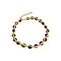 Gold Multicolor Wrinkled Heart And Oval Cabochon Necklaces view 5