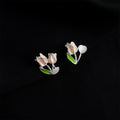 Silver Double Layer Clip-On Earrings Assorted Floral Mix view 9